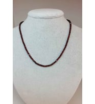 Lal - Granat - Garnet Taşı Rondela Faset Kesim 3.5*2.5mm Kolye (SABİT KLİPSLİ)