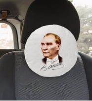 BK Gift Atatürk Temalı Yuvarlak Araç Koltuk Yastığı-15