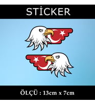 kartal ayyıldız etiket sticker - 1 adet çıkartma araba motosiklet kask atv tablet pc buzdolabı otomobil bilgisayar uyumlu