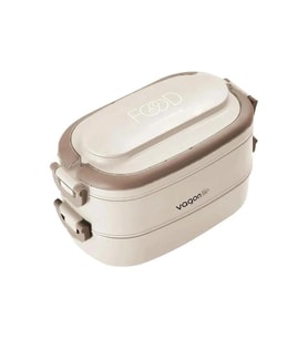 VAGONLİFE PASLANMAZ ÇELİK BÖLMELİ YEMEK KABI 2 KATLI - LUNCH BOX BL10403-2S 1140ML - BEJ