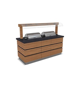 Empero KPD.SSC-N.02 Kapadokya Sıcak Servis Ünitesi Nefeslikli 2x1/1 Gn Chafing Dish 1800*900*900/1550