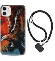 Apple iPhone 11 12 13 Mini Kılıf Boyun Askılı Silikon Kartal Uçarken 1718
