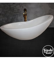 Sipahi Marble Kristal Beyaz Gondol Dizayn Lavabo