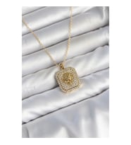 Mey İthalat® 316L Çelik Zincir Gold Aslan Madalyon Model Zirkon Taşlı Kadın Kolye
