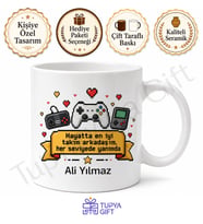 Level Up Baba Yazılı Oyun Temalı Kupa Bardak Babalar Günü Hediye