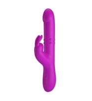 USB Şarjlı 12 Titreşim, 4 Rotasyon ve 4 İleri Geri Hareket Fonksiyonlu Mor Rabbit Vibratör - Reese