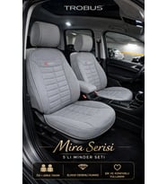 Seat Ibiza 2008 ve Sonrası Uyumlu Mira Serisi Gri 5'li Oto Koltuk Minderi