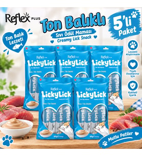 Reflex Plus LickyLick Tuna Balıklı Sıvı Ödül Maması 5li PAKET