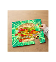 Bol Malzemeli Hamburger Tasarımlı 24 Parça Ahşap Çocuk Puzzle MPK0628