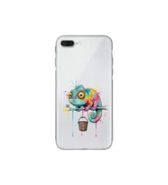 iPhone 8 Plus ile Uyumlu Splash Bukalemun Tasarımlı Şeffaf Silikon Kılıf