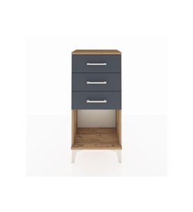 Arges Komodin 3 Çekmeceli 44x30x96 Çam-Antrasit