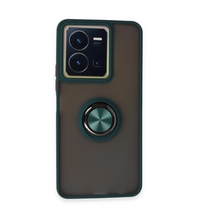 Vivo Y36 Kılıf Montreal Yüzüklü Silikon Kapak - Yeşil