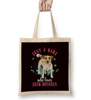 Girl Who Loves Jack Russel Terrier Dog Puppy Pet Bez Çanta Uzun Saplı