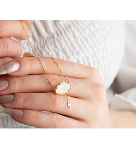 Saklı Takı 925 Ayar Gümüş Gold Bulut Kolye