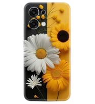 Oppo A6 Pro Kılıf Boutique Baskılı Resimli Sarı Beyaz Çiçek Pcode -044