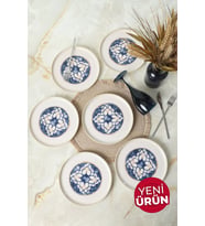 Keramika Wave Flow Nordic Pasta Tabağı 22 Cm 6 Adet 22748 (Çok Renkli)