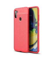 Samsung Galaxy M11 Kılıf Esnek Pu-Deri Leather-Pu Serisi Protected Case (Kırmızı)