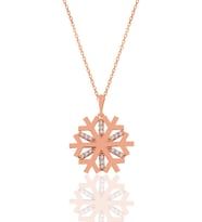 Söğütlü Silver Gümüş rose zirkon taşlı sade kartanesi kolye