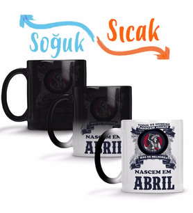Os Melhores Nascem Em Abril Estampa Azul Sihirli Kupa Bardak Porselen