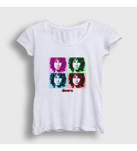 Presmono Kadın Beyaz Portrait The Doors T-Shirt 116500tt