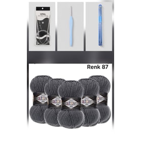 Lida Crafts Alize Midi Renk 87 (Gri)