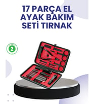 Taşınabilir Deri Kutulu 17 Parça Manikür Seti
