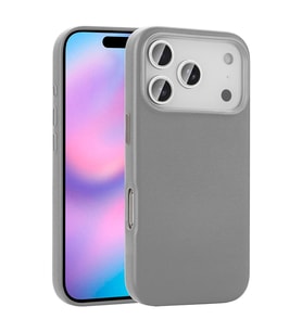 iPhone 17 Pro Max Kılıf M-safe Şarj Özellikli PU Deri Görünümlü Kupra Kılıf (Gri)
