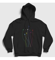 Presmono Unisex Siyah Rainbow Pilot Airplane Uçak Kapüşonlu Sweatshirt 410827tt