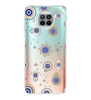 PrintiFy Xiaomi Mi 10T Lite ile Uyumlu Nazar Boncuğu 5 Baskılı Kamera Korumalı Şeffaf Silikon Kılıf