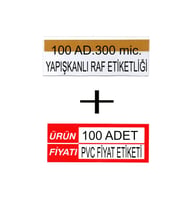 Pvc Arkası Yapışkanlı Raf Önü Fiyat Etiketliği + Silinebilir Fiyat Etiketi 100'lü Set