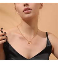 Kişiye Özel 925 Ayar Gümüş Kedi İsim Kolye (Gold)