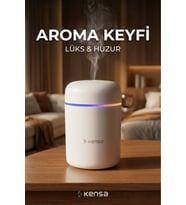 Ultra Sessiz Hava Nemlendirici Yedek Filtreli, LEDli, Küçük Boy 78x78x119mm