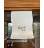 Kişiye Özel Hediye Nakış İşlemeli Mutfak Banyo El Havlusu Beyaz Renk 30x50 cm (Düz Beyaz)