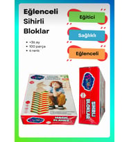 Sihirli Bloklar I Eğitici 100'lü Ve 4 Renkli Tahta Bloklar (Çok Renkli)
