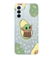 Samsung Galaxy M13 Uyumlu Baby Yoda Desenli Şeffaf Telefon Kılıfı