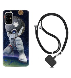 Casper E30 F20 X20 Kılıf Boyun Askılı Silikon Astronot ve Dünya 1759