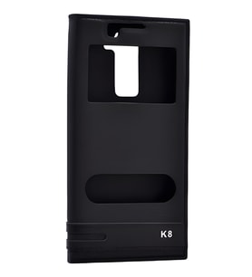 LG K8 Kılıf Elite Kapaklı Kılıf (Siyah)