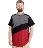 Mode XL Büyük Beden Erkek T-shirt Polo CLUB 23326 Antramelanj