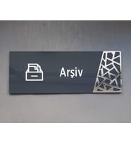 Antrasit Silver Pattern Seri Arşiv Kapı İsimliği
