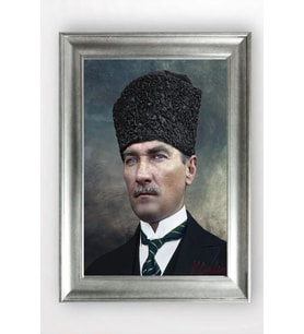 Gümüş Çerçeveli Atatürk Tablo cv925