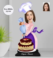 Kişiye Özel Pastacı Kadın Ahşap Eco Biblo -3
