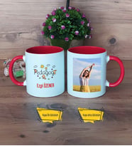 Pedagog Kupa Bardak Kırmızı Fotoğraflı Tıp Bayramı Hediyesi