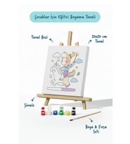 Unicorn Prenses Boyama Tuvali – Şövaleli Boya Seti 20x20