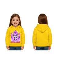 Unisex Baskılı Çocuk Swaetshirt Kapüşonlu 3 İplik Şardonlu Kuromi baskılı (Sarı)