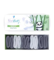 Novibaby 5'li Bambu Yenidoğan Bebek Çorap I Cloudy I 0-6 ay (Gri-Beyaz)