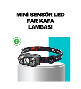 Hareket Sensörlü Şarjlı LED Far Suya Dayanıklı Çok Modlu