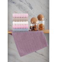 Path  6'lı  30x50 Cm El Ve Yüz Havlu Seti  Mutfak Havlusu  (Pembe)