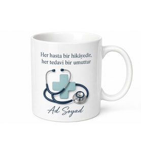 Kişiye Özel Klinik Masası Baskılı Kupa Bardak Hediye