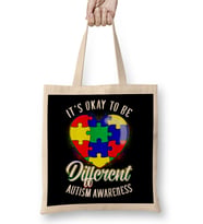 It s OK To Be Different Autism Awareness Bears Bez Çanta Uzun Saplı