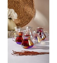 Şık 6'lı Borosilikat Cam Çay Bardağı Seti 200ml